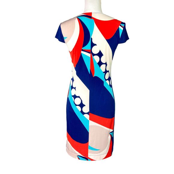 Vintage J. Taylor Dress Geo Print Retro 1960's Sheath Size S - Picture 3 of 7